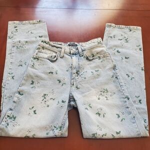 wild fable LightWash Blue Floral Jeans Size 00